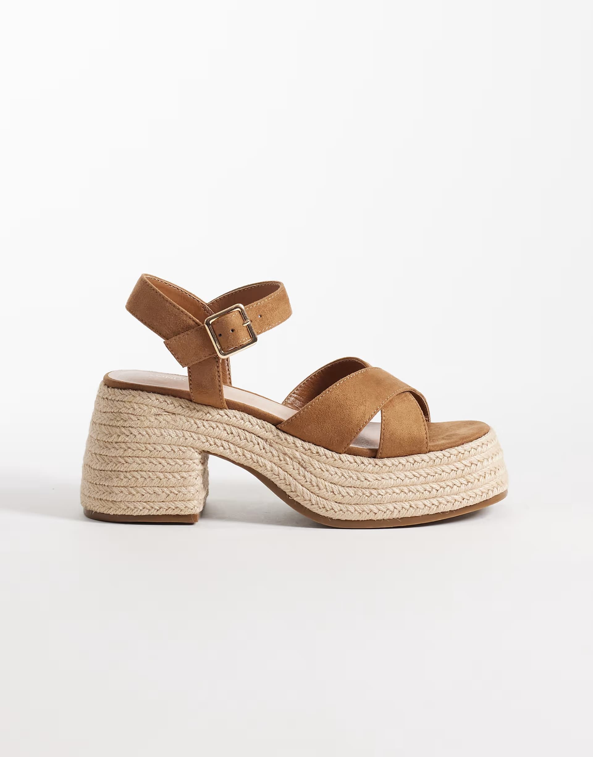 ASOS London Rebel Wide Fit Aven block heel platform sandals in taupe
