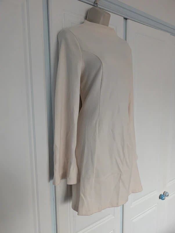 ASOS ASOS Design supersoft fit and flare mini dress in cream size 14