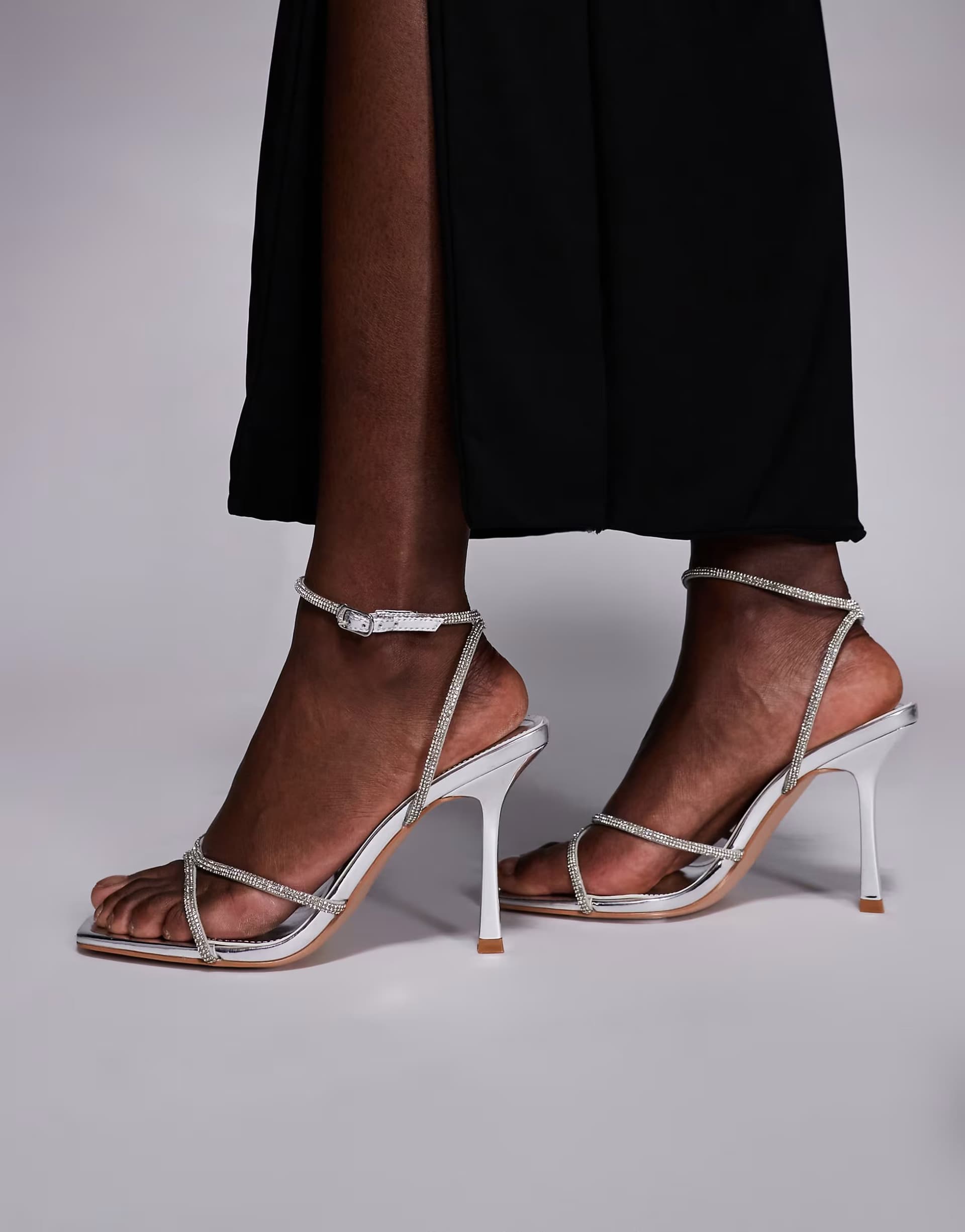 ASOS ASOS Simmi London Judy Wide Fit Embellished Heeled Sandals In