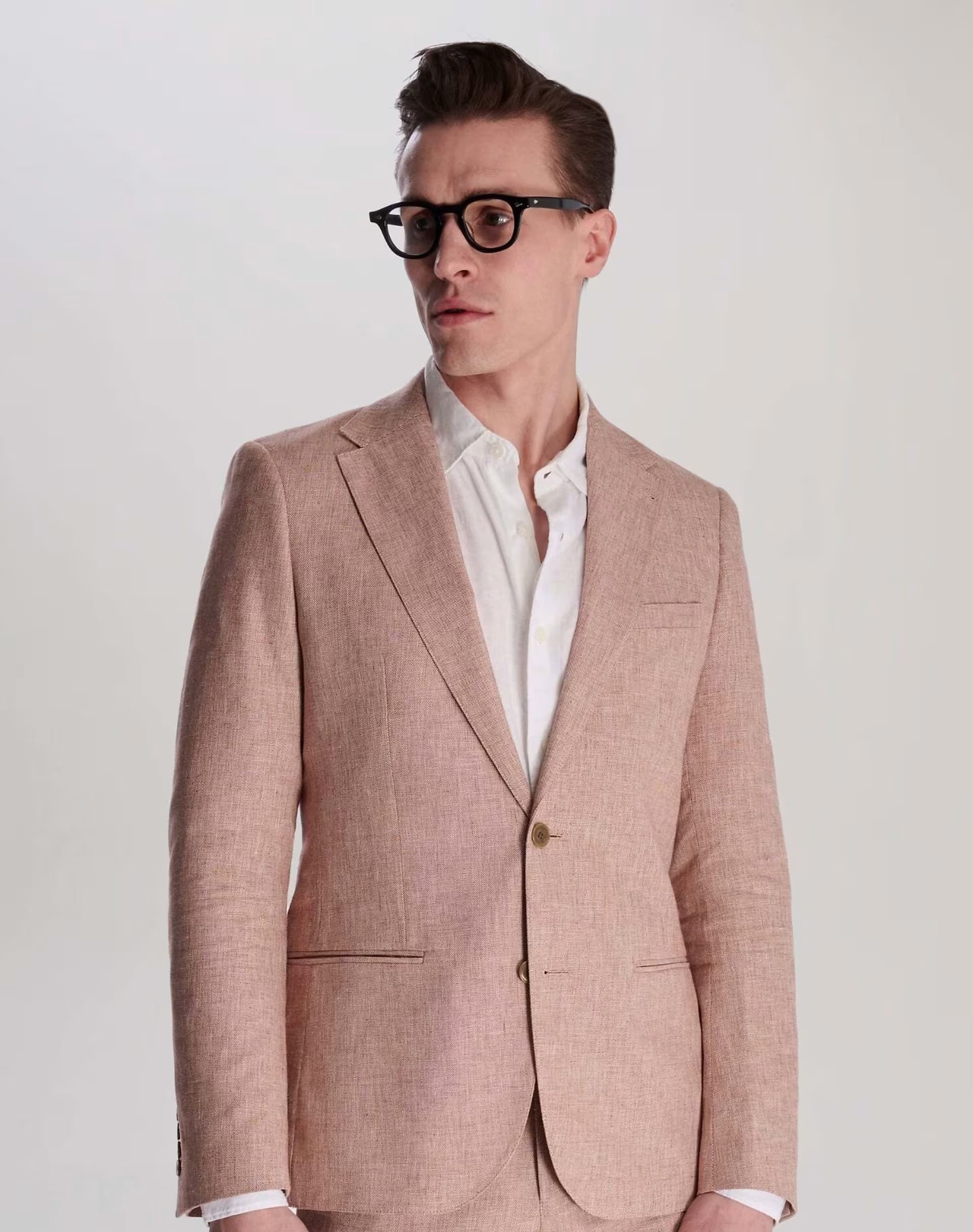 ASOS Harry Brown Giacomo slim fit cotton linen suit jacket in rust