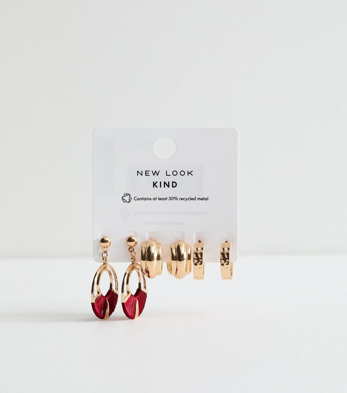 New Look Pack Of 3 Gold Tone Chunky Curve Hoop Earrings New Look