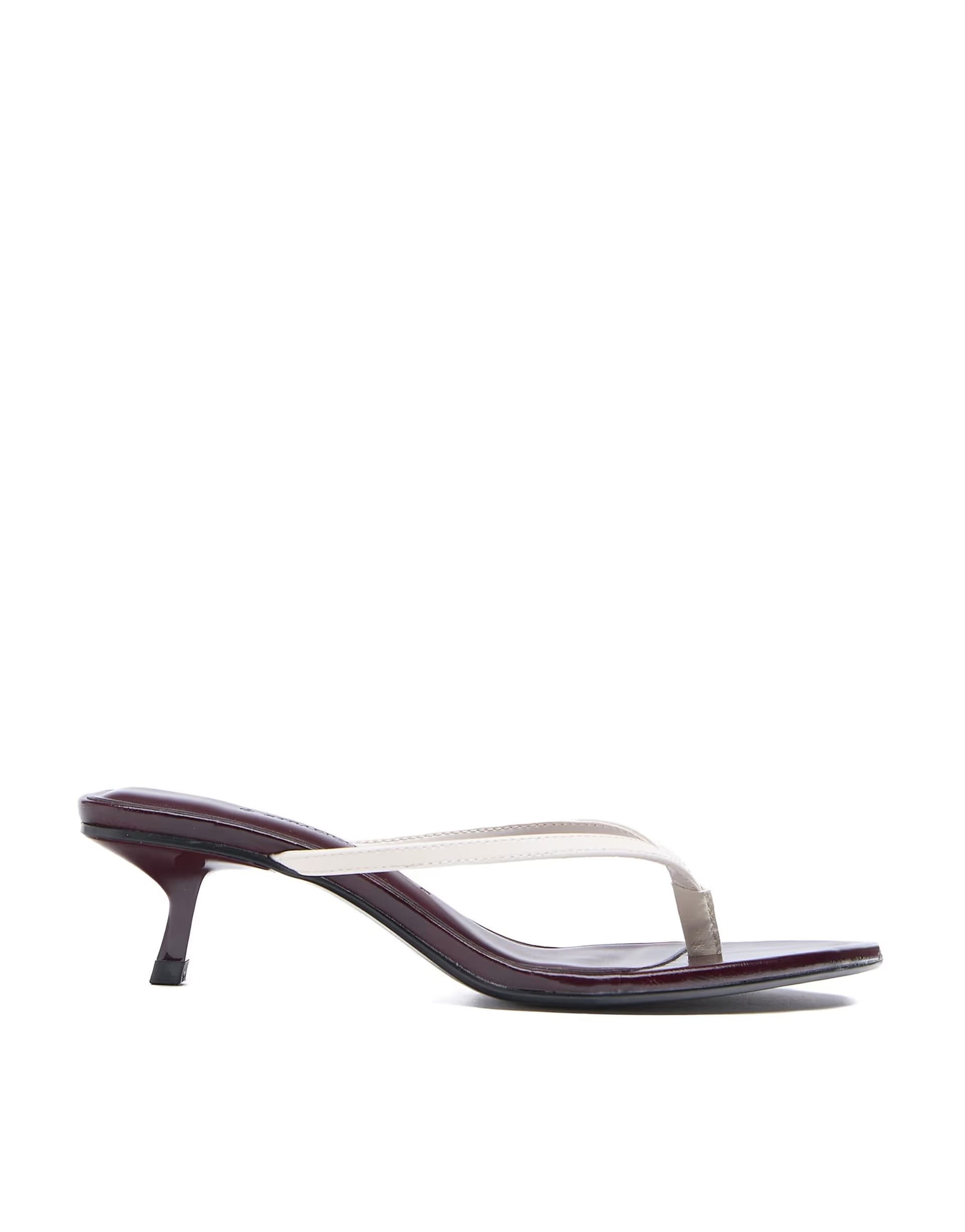 ASOS Stradivarius Kitten heel thong sandals in ecru
