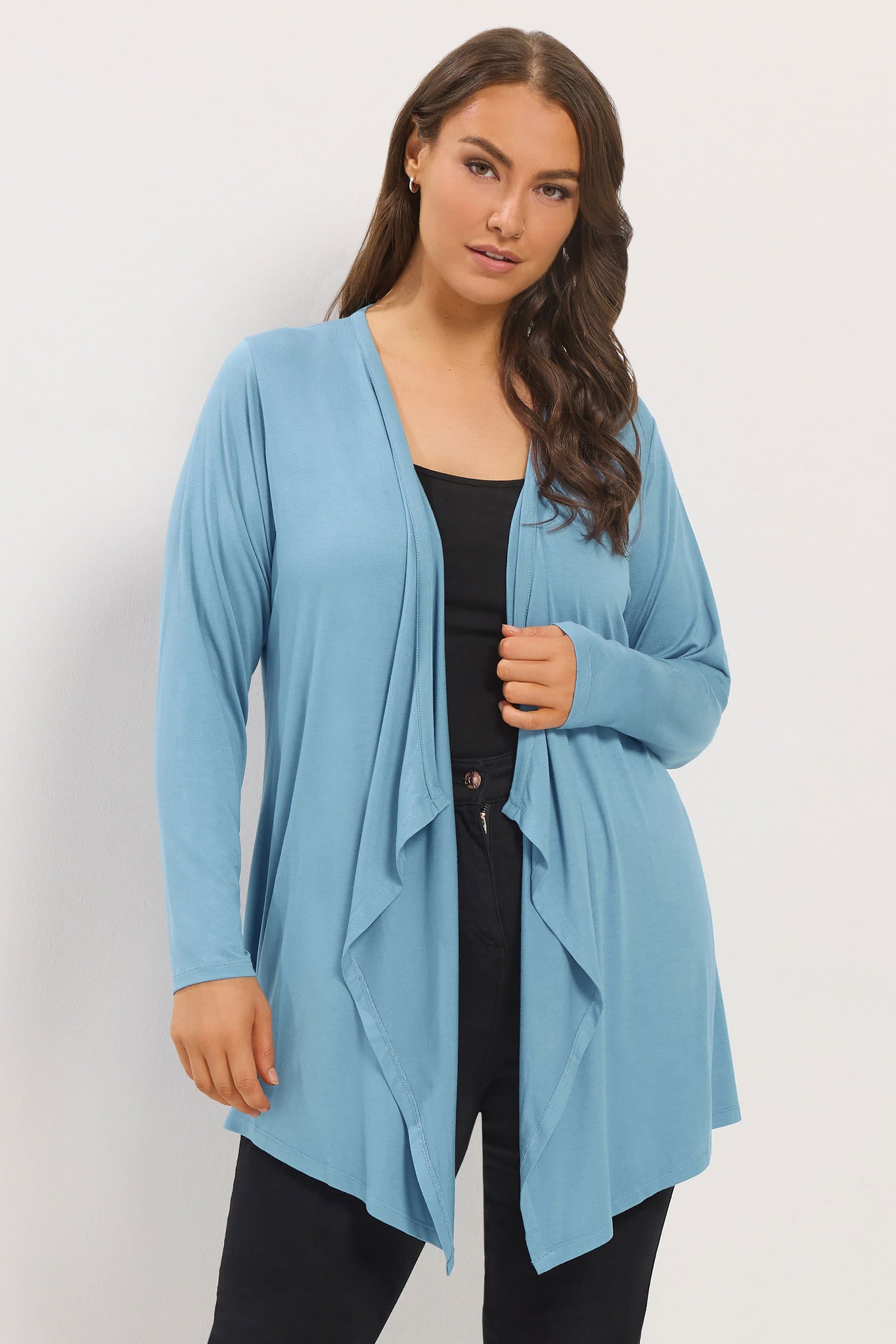Yours Plus Size Blue Waterfall Cardigan