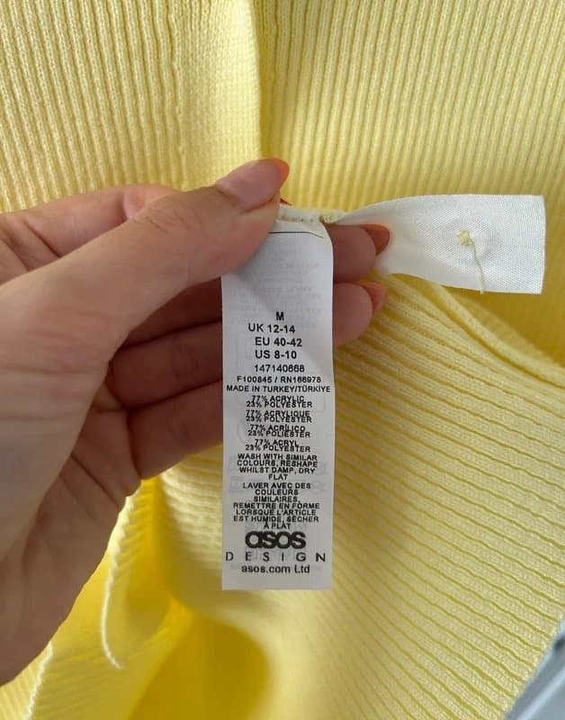 ASOS Design ASOS design buttermilk yellow knitted top size medium (12-14)