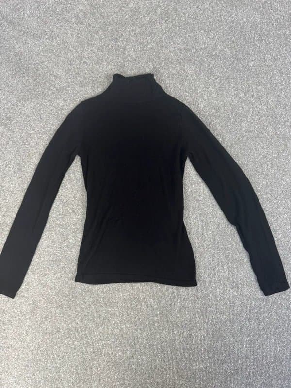 ASOS ASOS Black Fine Knit Semi Sheer Turtleneck Long Sleeve Top | UK 4 | XS | Worn Once