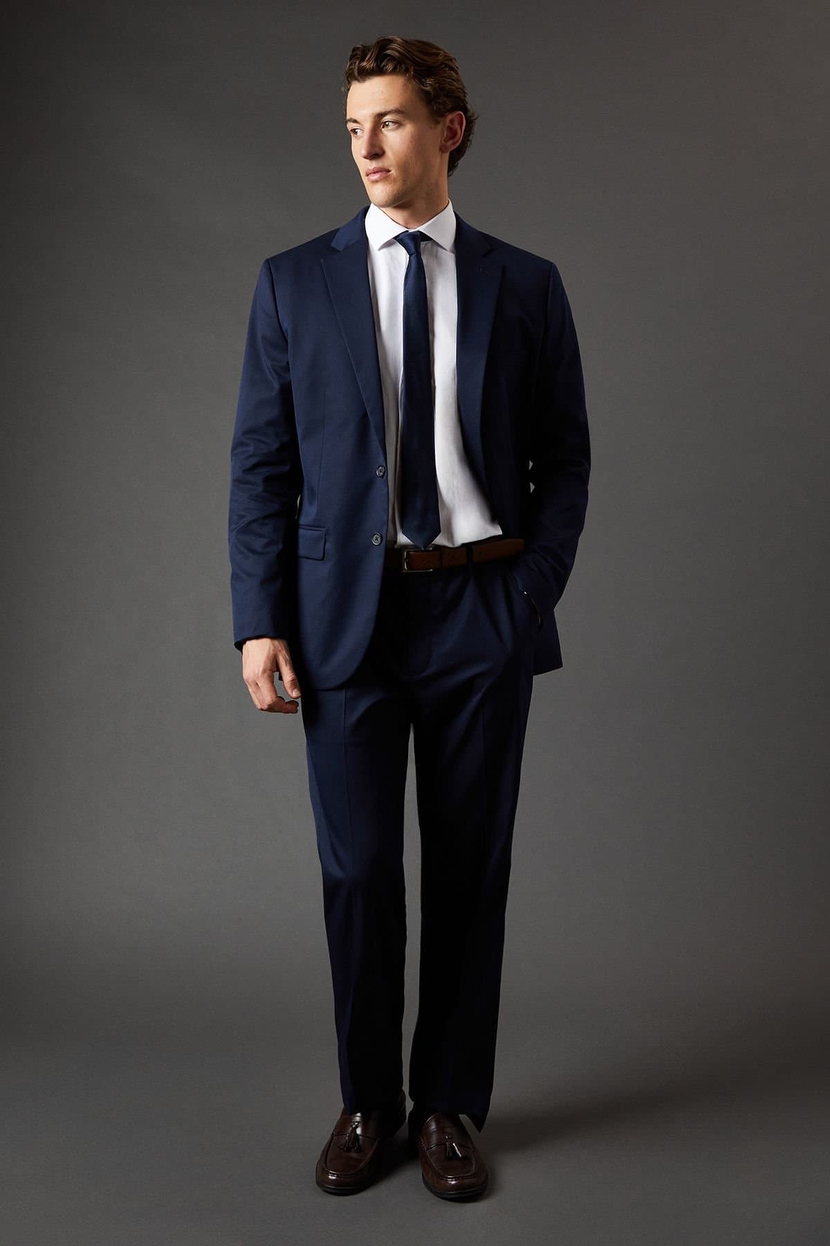 Burton Burton Men's Navy Regular Fit Suit Trousers