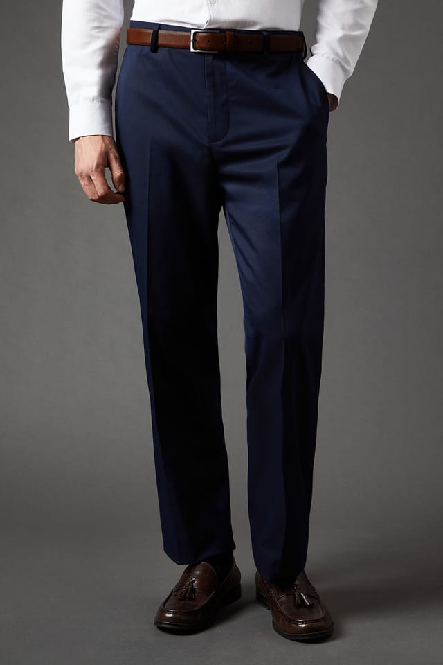 Burton Burton Men's Navy Regular Fit Suit Trousers - 2