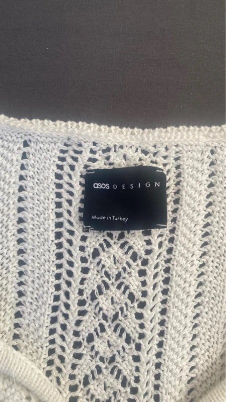 ASOS Design White Crochet Knit Cropped Top