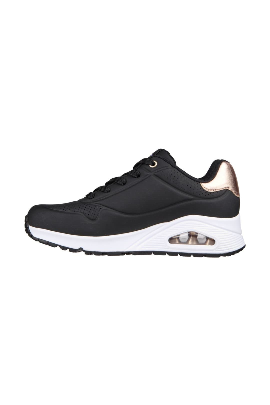 Skechers Skechers Women's UNO GOLDEN AIR Duraleather Lace Up Sneaker Black