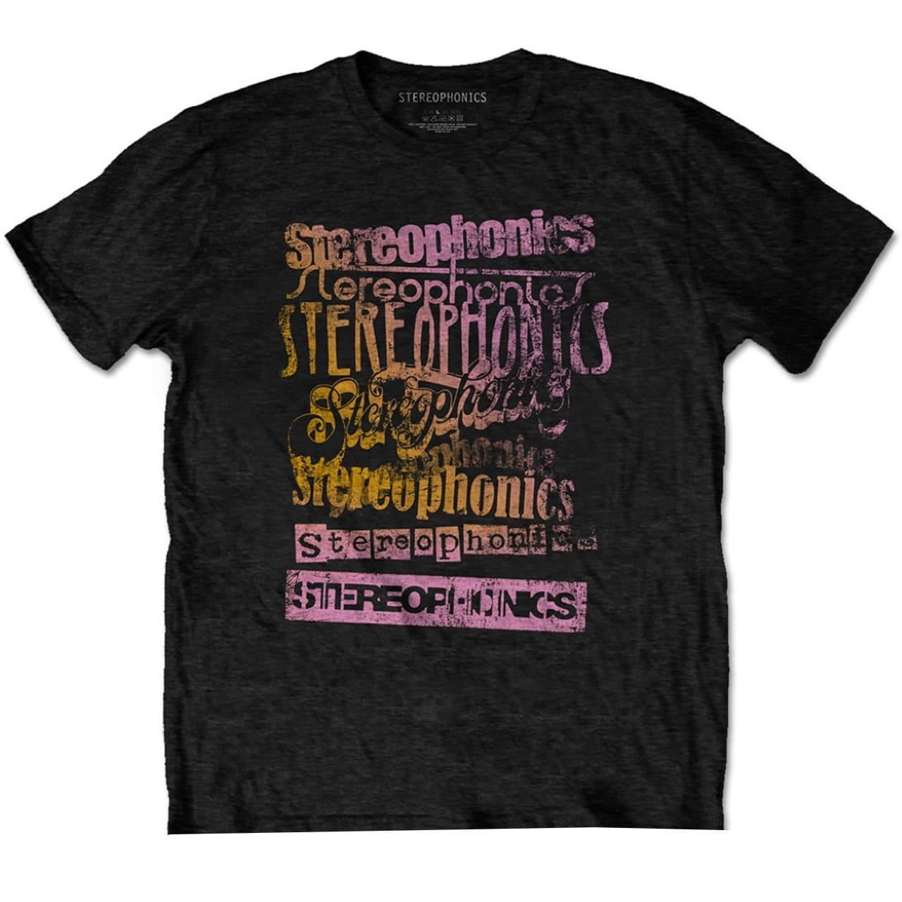 Stereophonics Stereophonics Men's Logo Cotton T-Shirt in Black