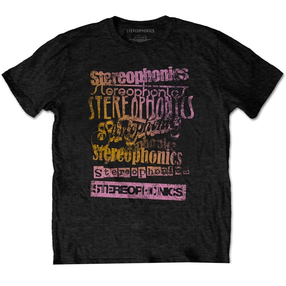 Stereophonics Stereophonics Men's Logo Cotton T-Shirt in Black - 2