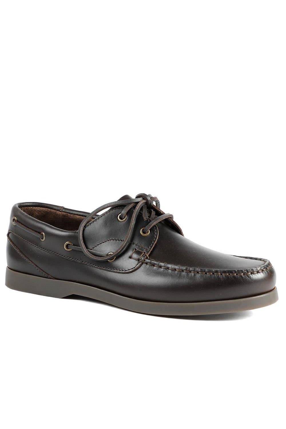 Jones Bootmaker Jones Bootmaker Men's Parsons Leather Boat Shoes in Dark Brown