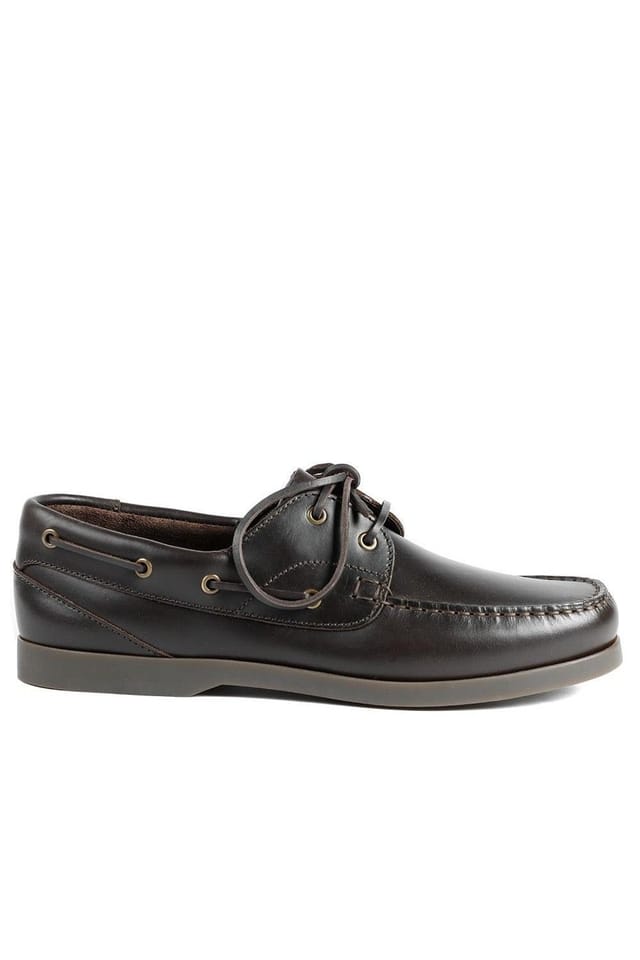 Jones Bootmaker Jones Bootmaker Men's Parsons Leather Boat Shoes in Dark Brown - 2