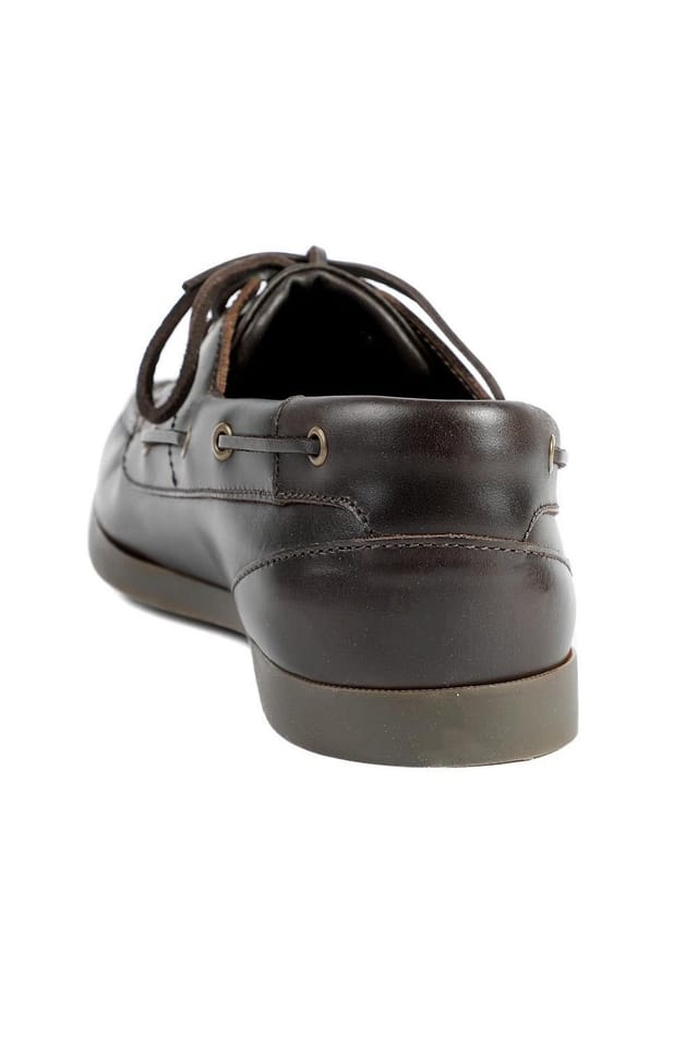Jones Bootmaker Jones Bootmaker Men's Parsons Leather Boat Shoes in Dark Brown - 3