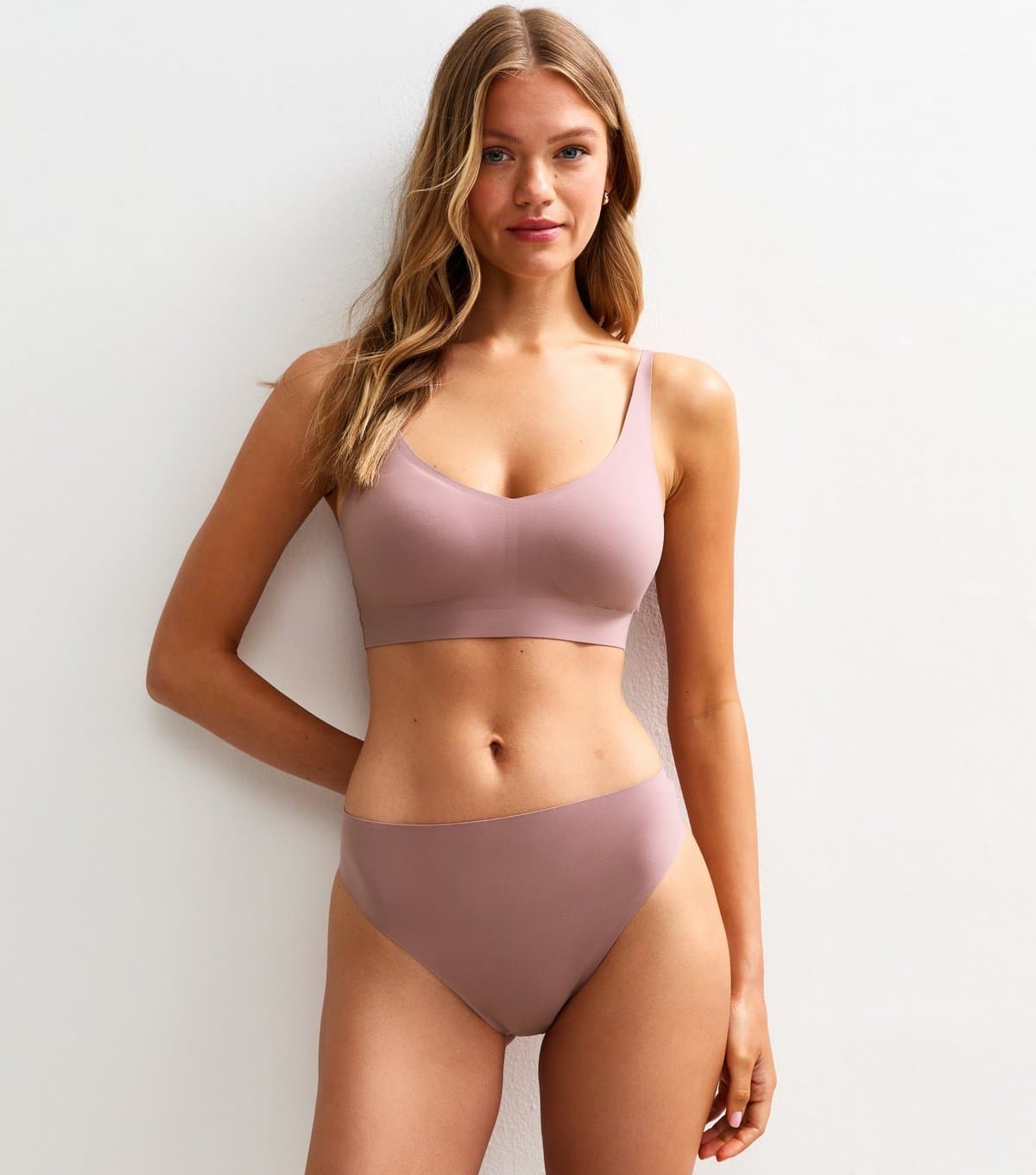 New Look Women's Pink Bonded High Waist Thong New Look