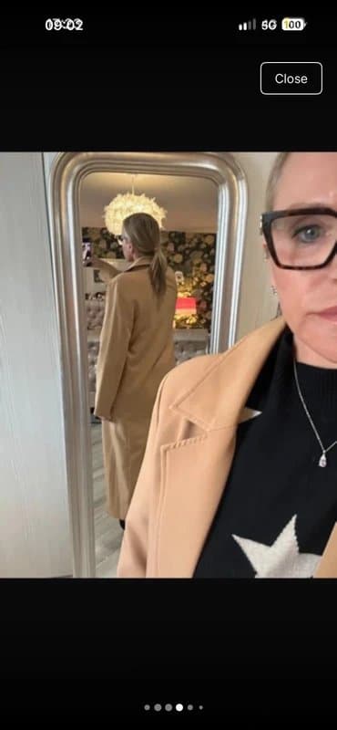 Never Fully Dressed Never Fully Dressed fully lined camel long jacket size L