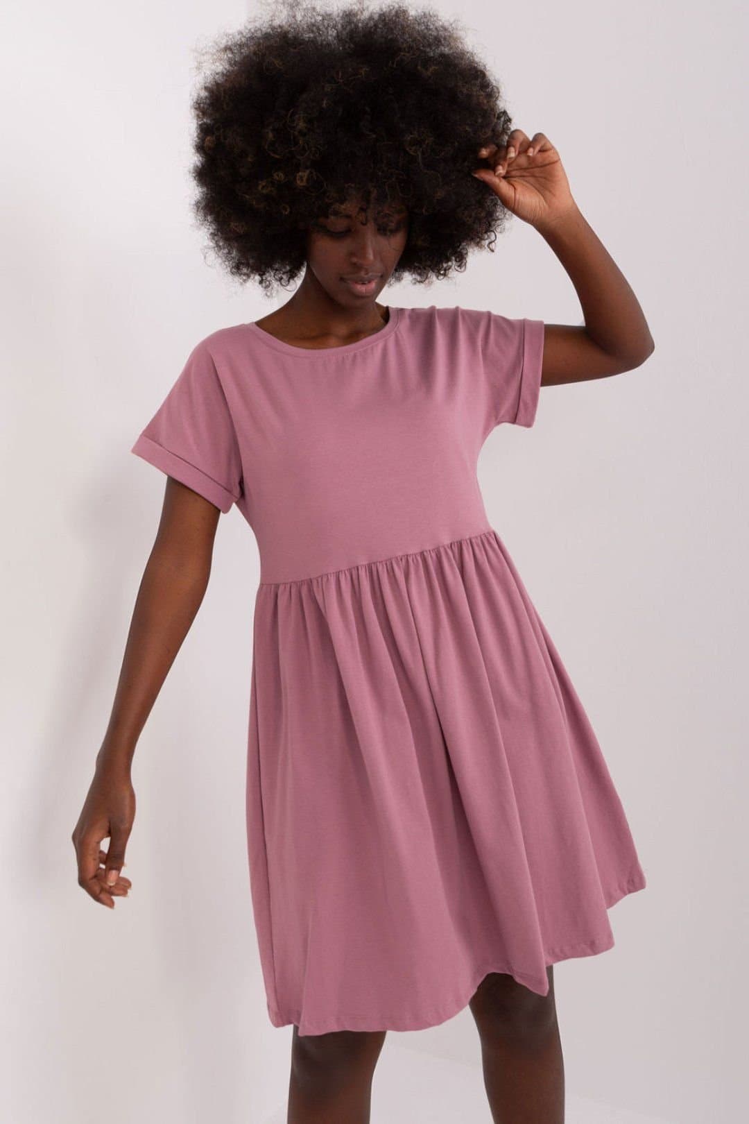 Love Lace Love Lace Pink Cotton Flared Day Dress