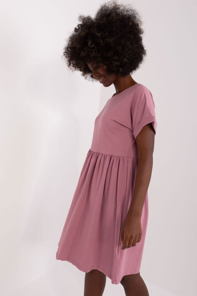 Love Lace Love Lace Women's Cotton Flared Unbuttoned Day Dress in Pink - 2