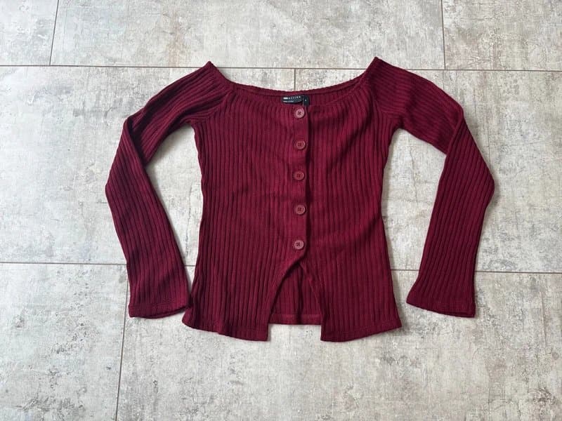 ASOS Design ASOS Knitted Bardot Top Size Medium
