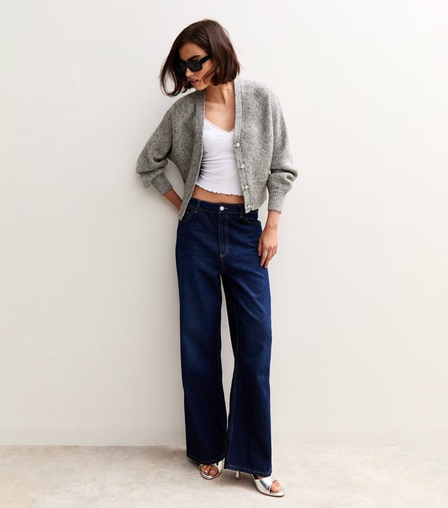 New Look Women's Grey Metallic Knit Batwing Sleeve Cardigan New Look - 3