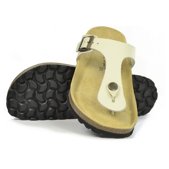 Sanosan Sanosan Women's Geneve Designer Leather Sandals in Ivory - 3