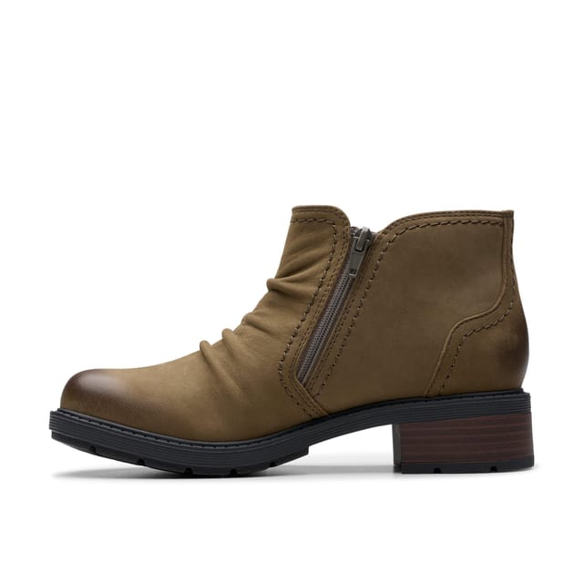 Clarks Clarks Women's Hearth Clara Slate Nubuck Ankle Boots in Brown - 2