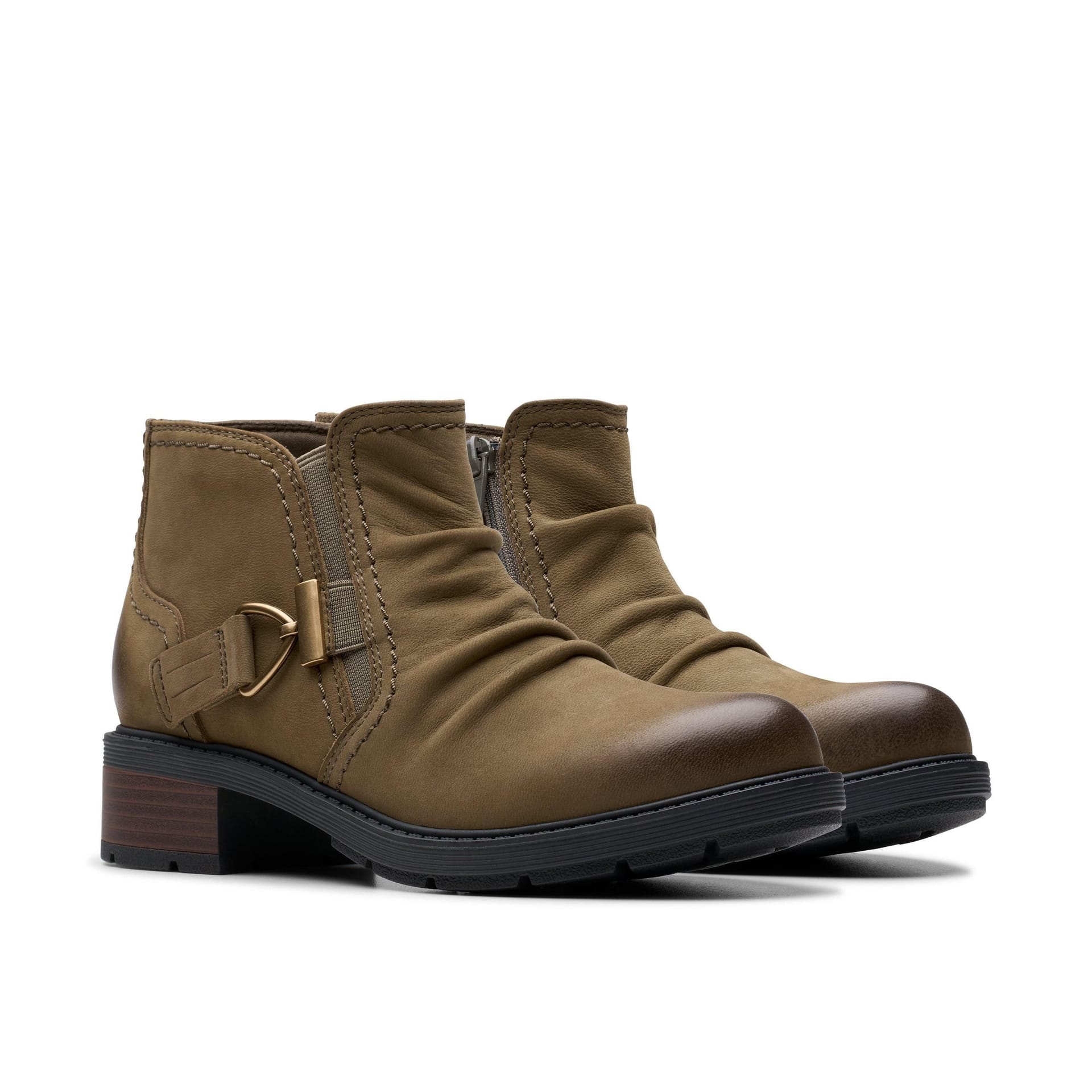Clarks Clarks Women's Hearth Clara Slate Nubuck Ankle Boots in Brown - 4