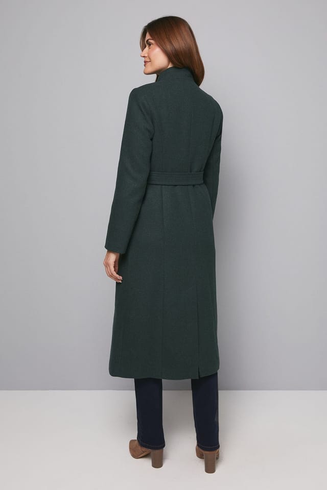 Wallis Wallis Women's Belted Maxi Coat in Green - 3