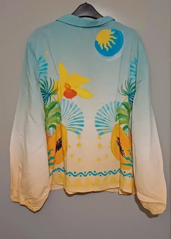 Never Fully Dressed Never Fully Dressed Rio Miley Long Sleeve Patterned Shirt RRP £89 - size 20