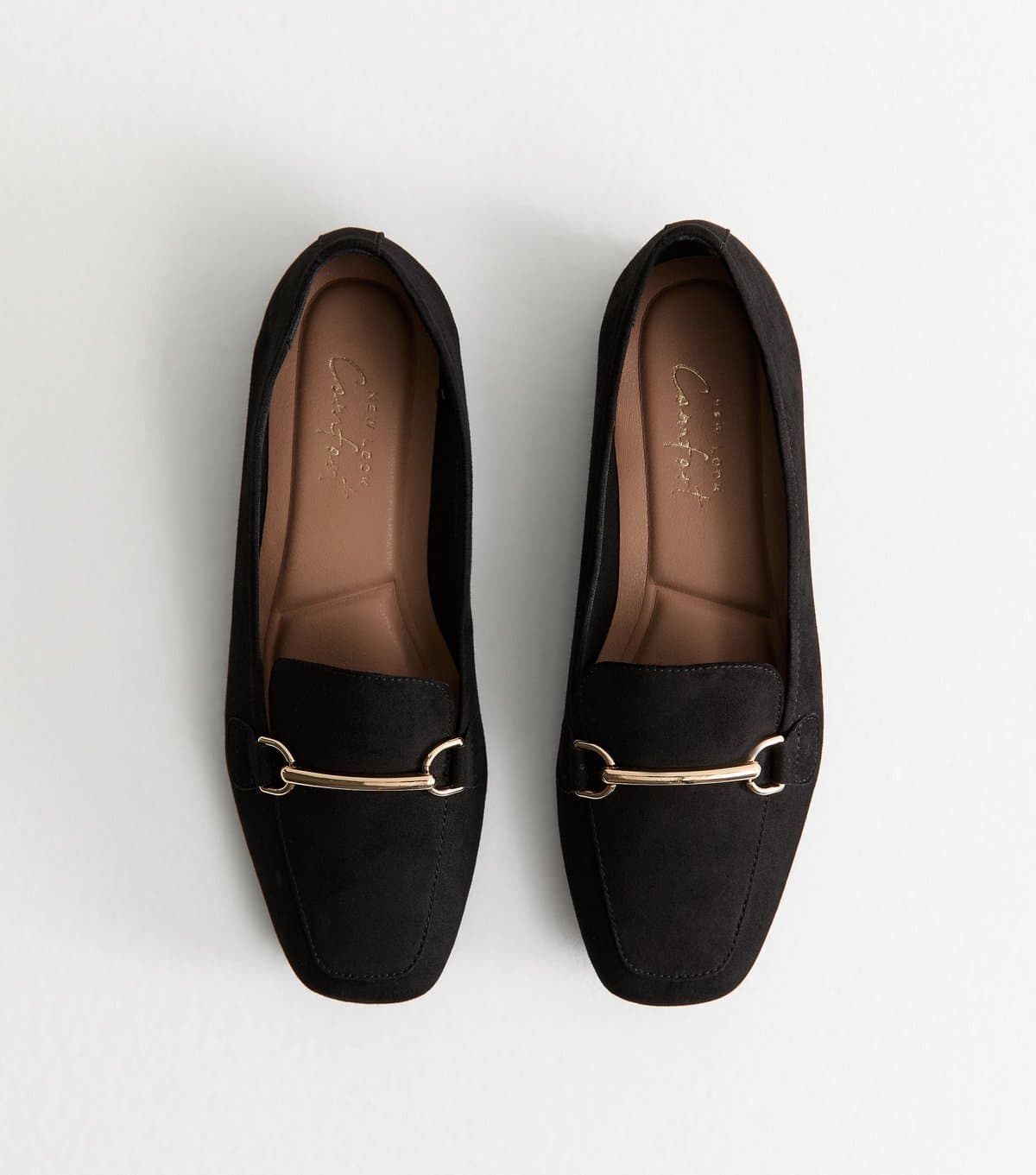 New Look Women's Black Faux Suede Snaffle Detail Loafers New Look