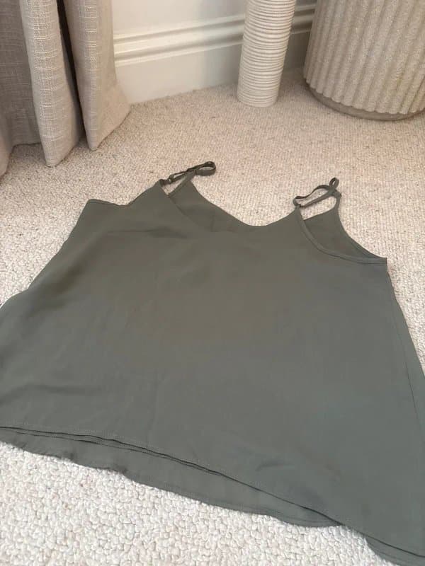 ASOS ASOS Khaki Green Double Layer Cami Top 14