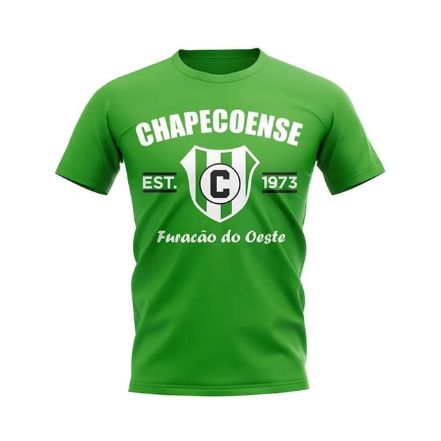 Chapecoense Chapecoense Men's Personalised Established Football T-Shirt Green in White - 2