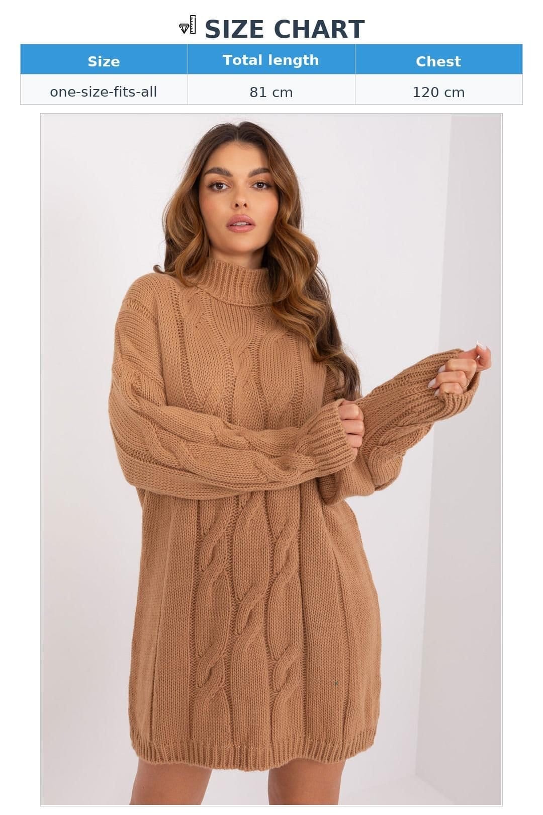 Love Lace Love Lace Women's Turtleneck Long Sleeve Daydress Variegated in Brown - 4
