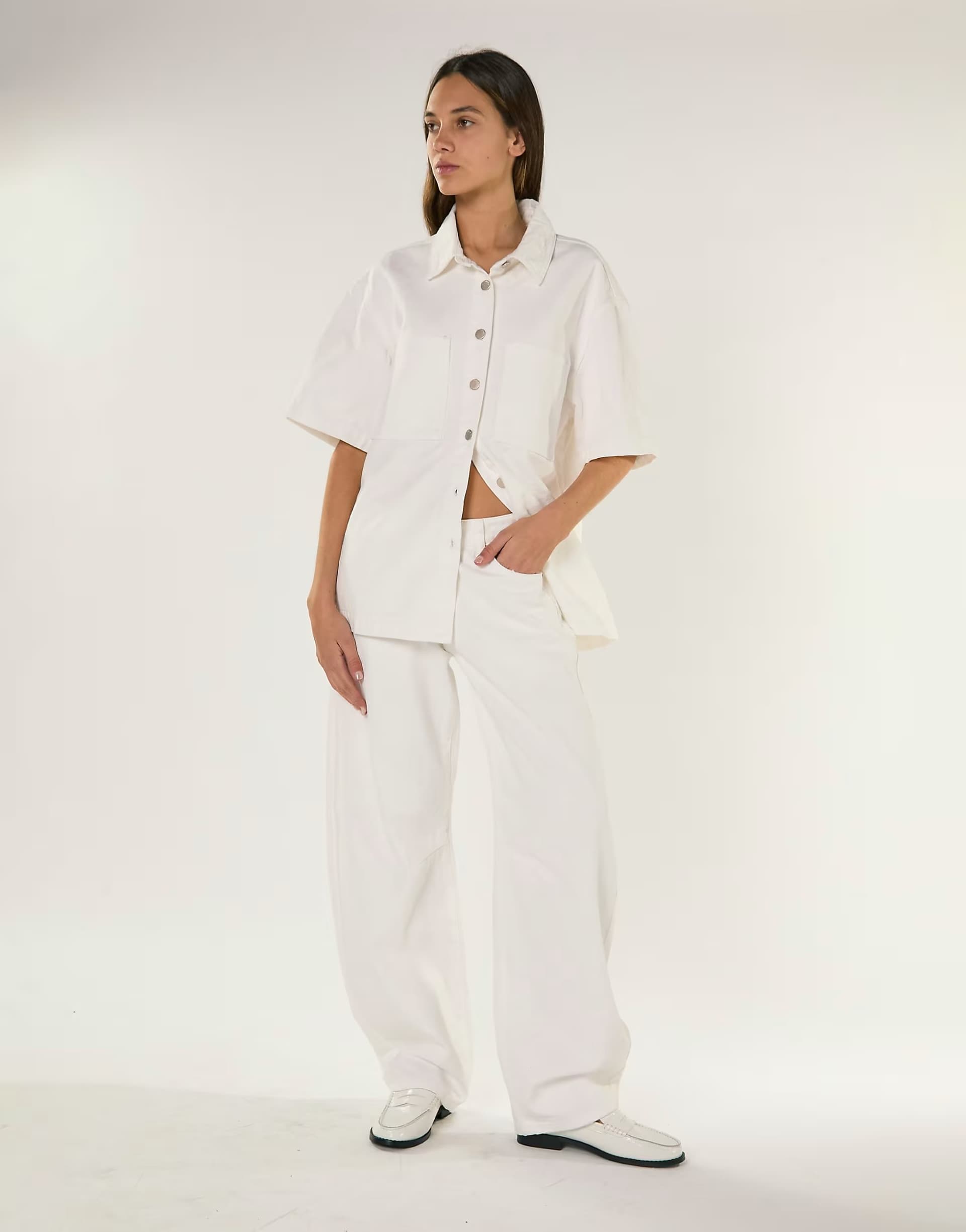 ASOS Glamorous Balloon leg denim jeans in white