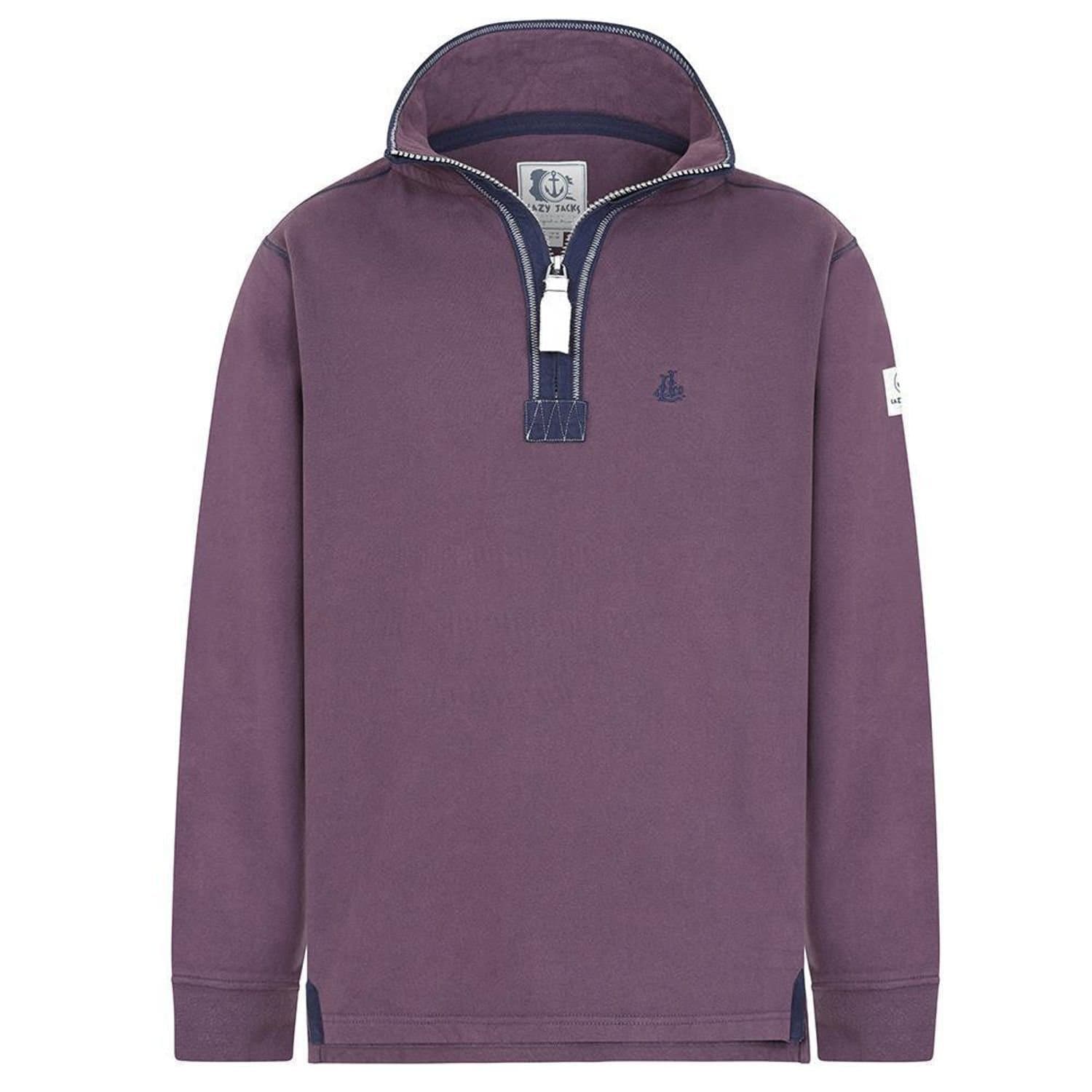 Lazy Jacks Lazy Jacks Men's Quarter Zip Sweatshirt in Grape