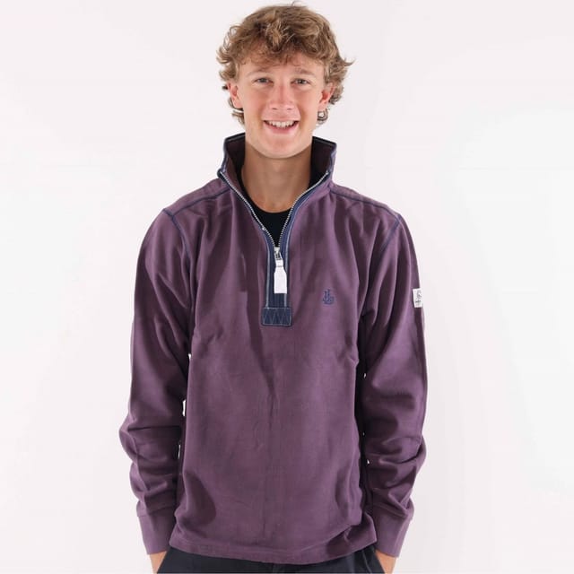 Lazy Jacks Lazy Jacks Men's Quarter Zip Sweatshirt in Grape - 2