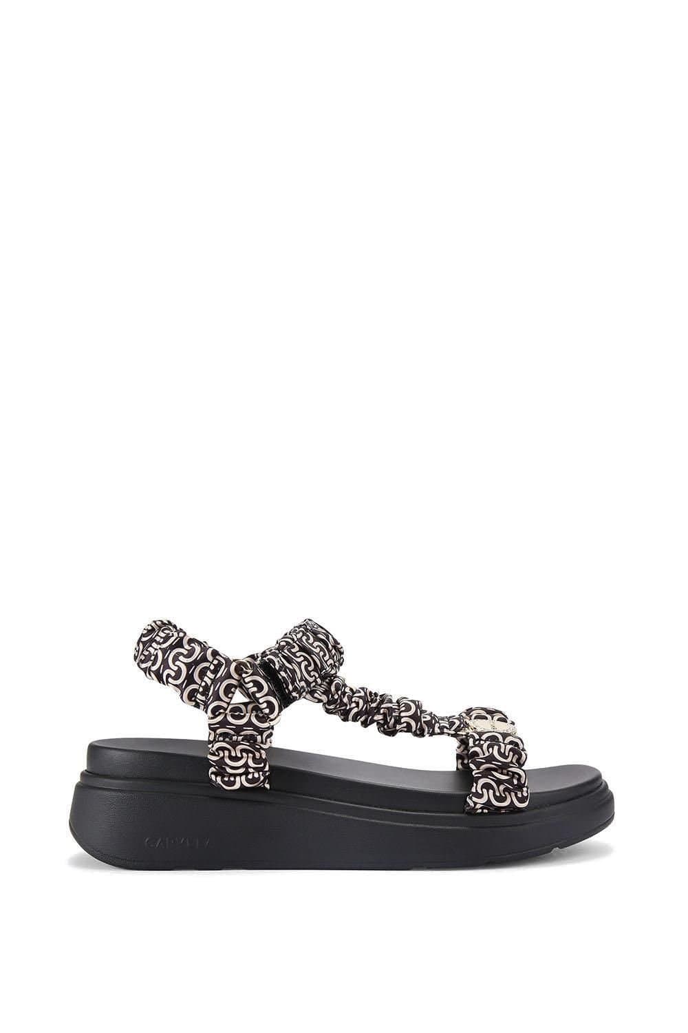 Carvela Carvela Women's 'Novara Flatform Sandal' Satin Sandals in Black