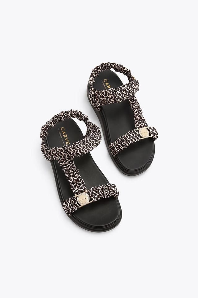 Carvela Carvela Women's 'Novara Flatform Sandal' Satin Sandals in Black - 2