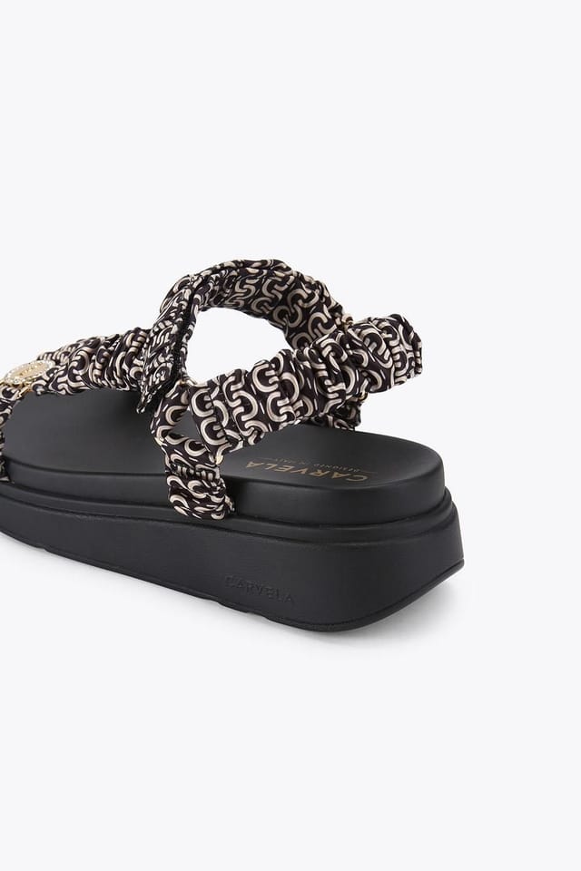 Carvela Carvela Women's 'Novara Flatform Sandal' Satin Sandals in Black - 3