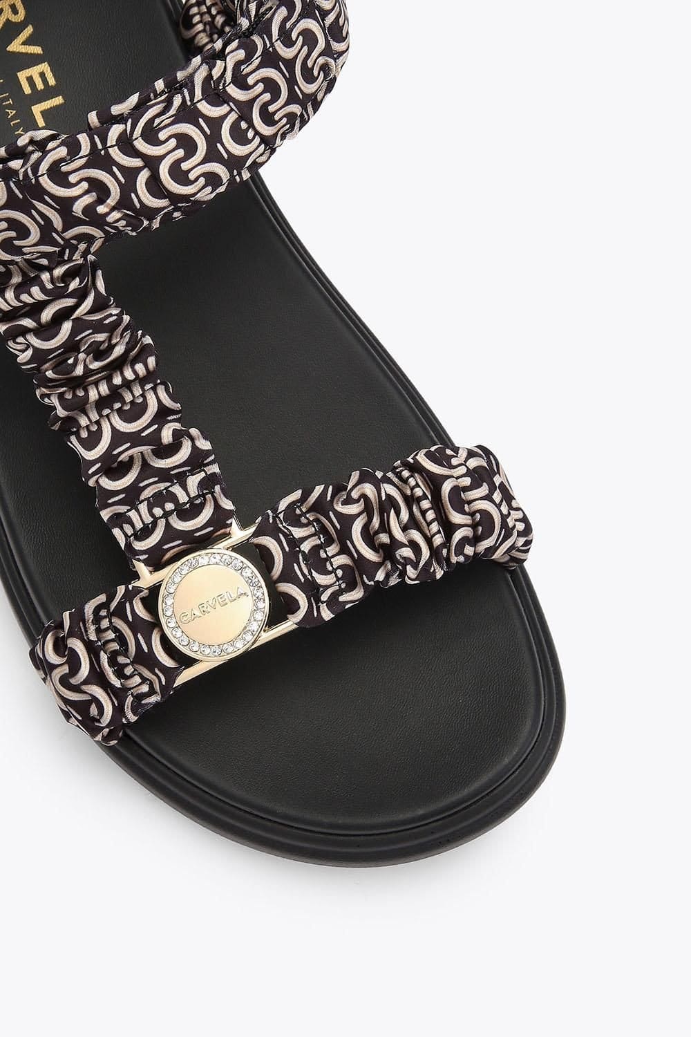 Carvela Carvela Women's 'Novara Flatform Sandal' Satin Sandals in Black - 4