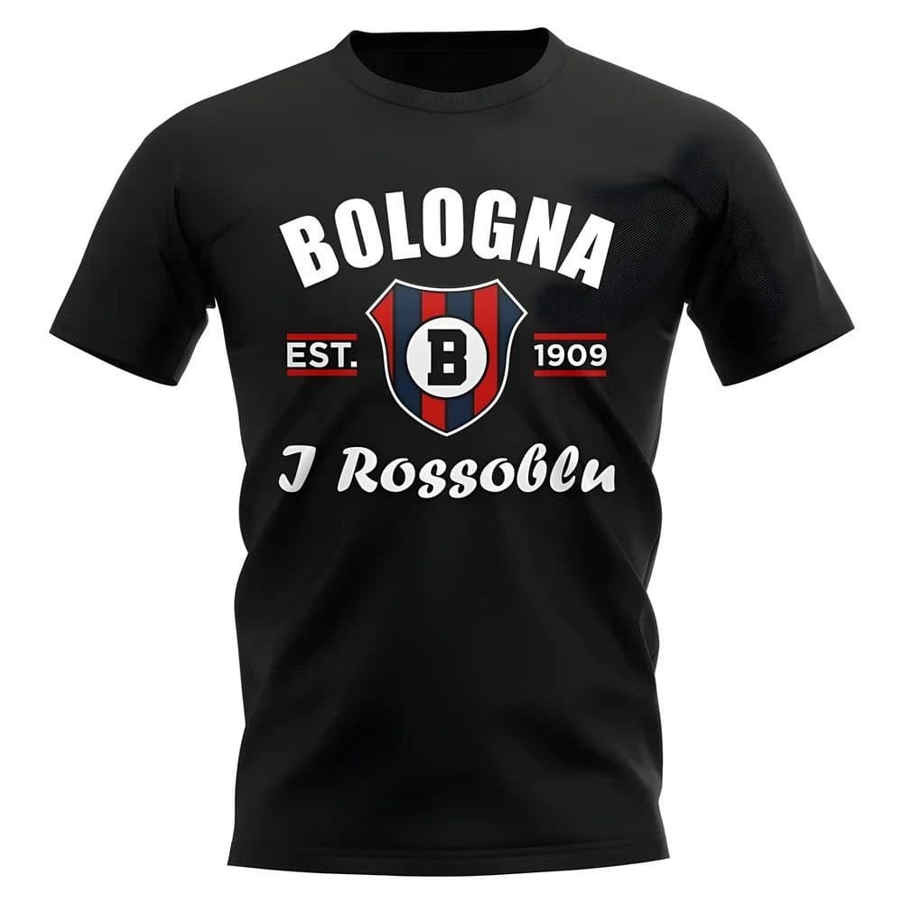 Bologna Bologna Men's Personalised Established Football T-Shirt in Black