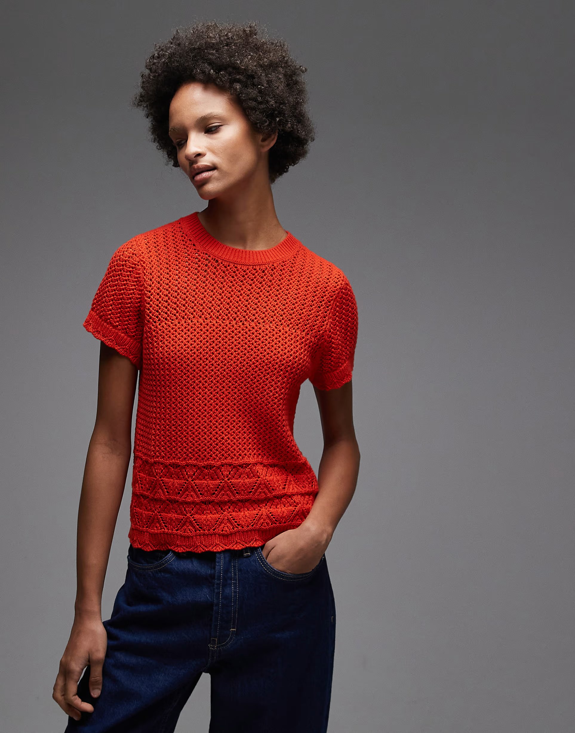 ASOS Levi's crochet knitted top in red - 1