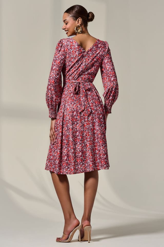 Jolie Moi Jolie Moi Women's Long Sleeve Jersey Midi Dress - 2