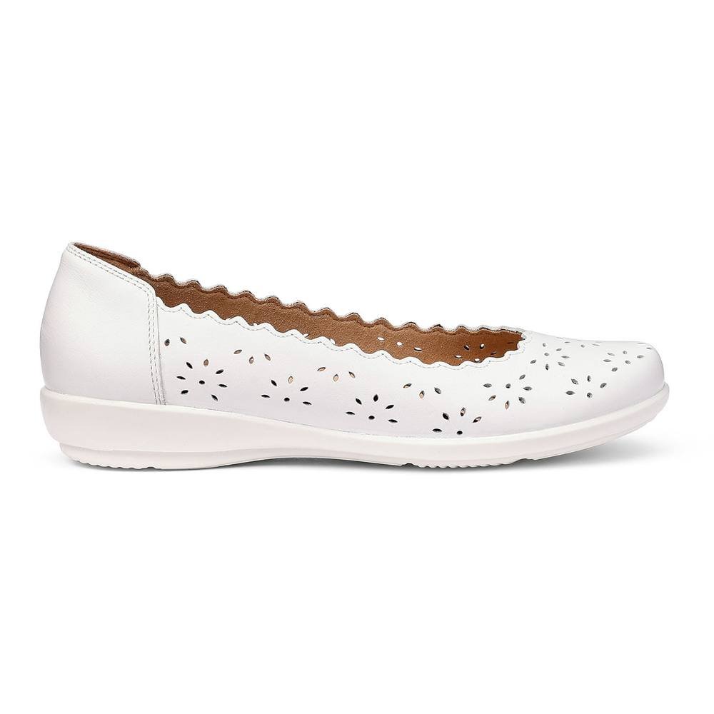 Hotter Hotter Women's Wide Fit 'Eider' Ballerinas in White - 3