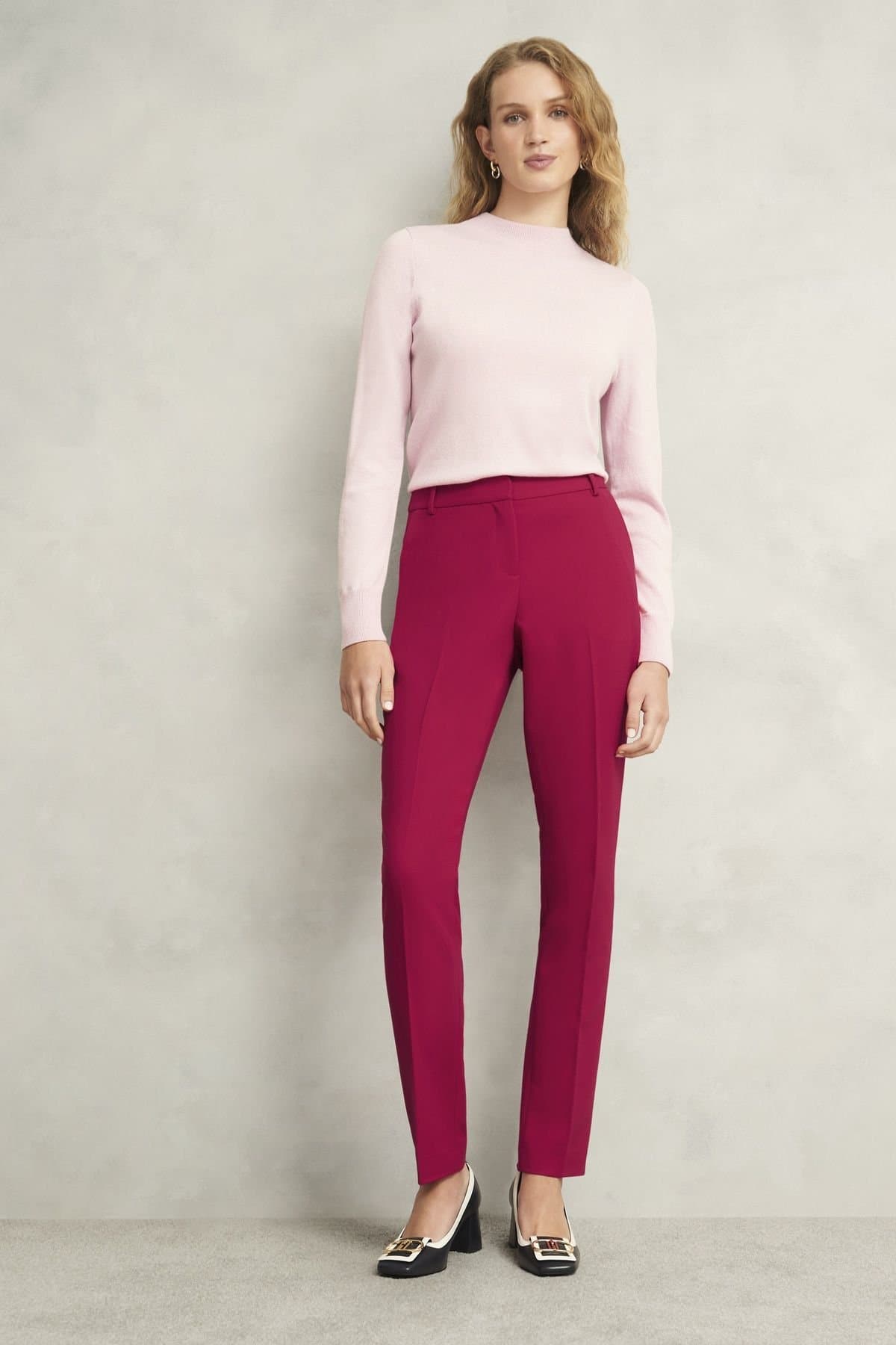 Hobbs London Hobbs London Women's Mid Rise Tailored Trouser in Cerise