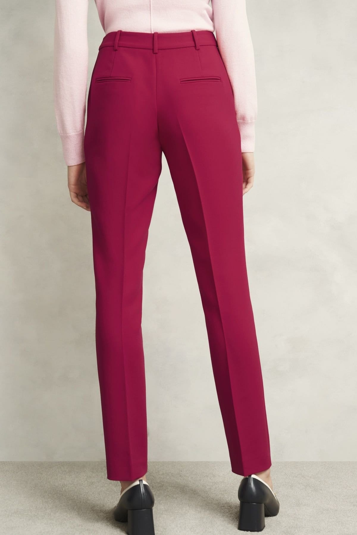 Hobbs London Hobbs London Women's Mid Rise Tailored Trouser in Cerise - 4