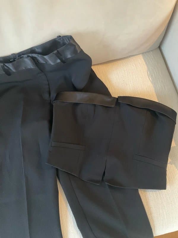 ASOS Design ASOS design co ord tuxedo style strapless top and trousers size 10