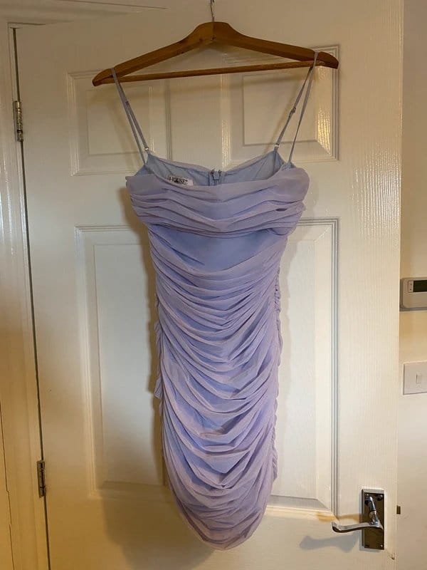 House of CB Lilac Purple Mini Ruched Strappy Dress
