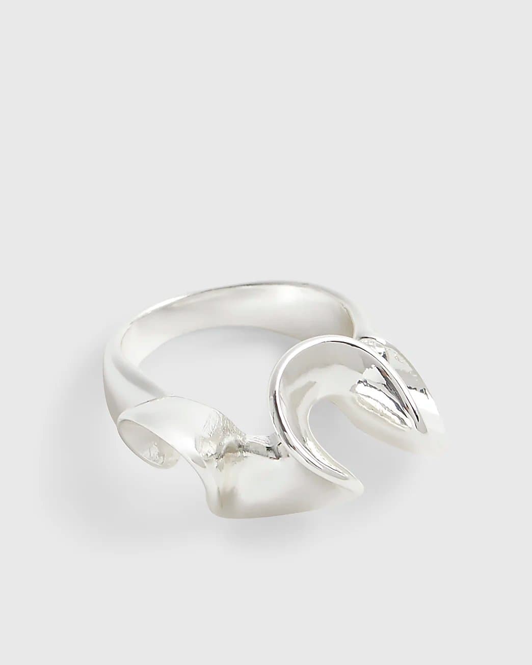 River Island River Island Womens Silver Molten Ring