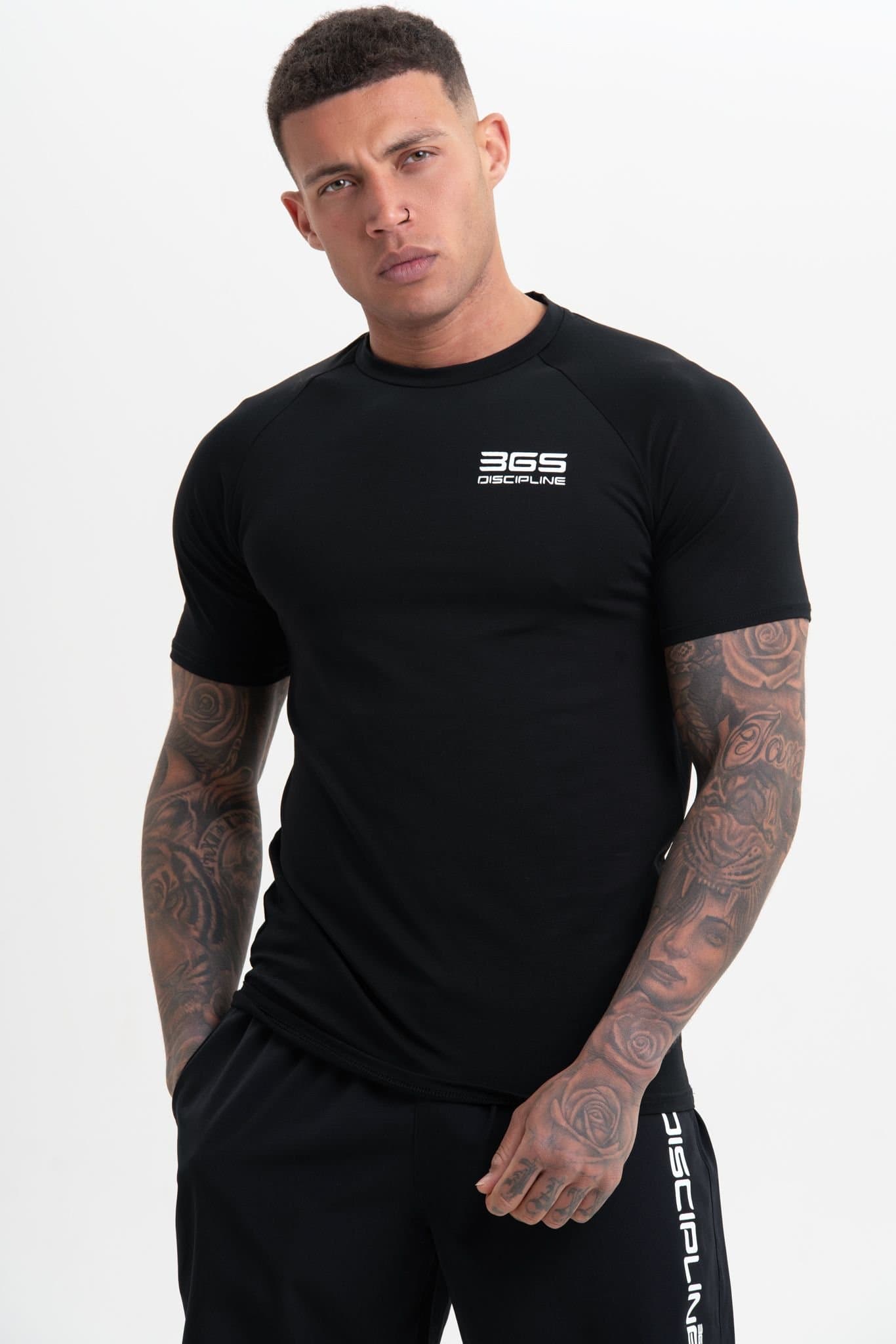 Discipline 365 Discipline 365 Men's Black Cotton Gym T-Shirt
